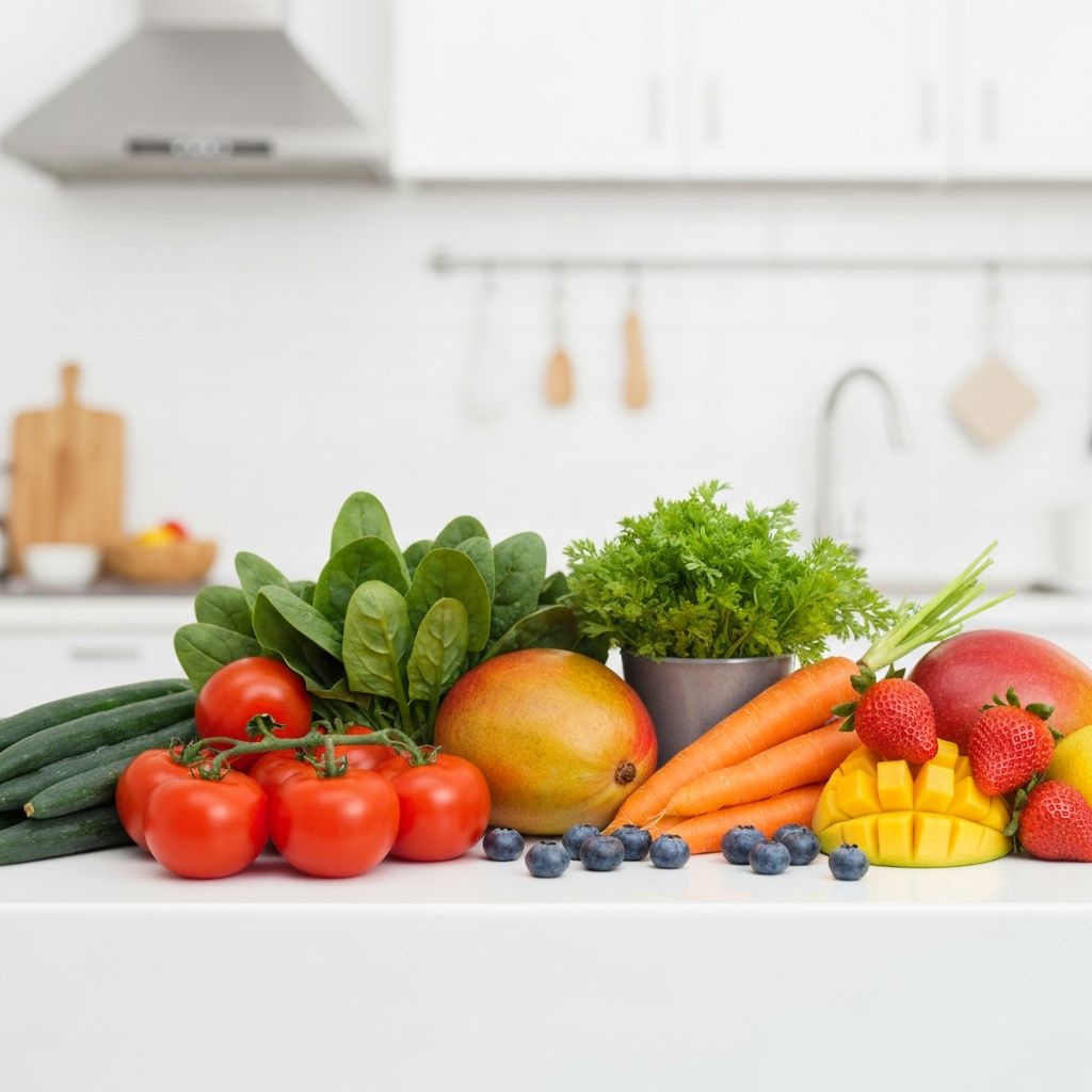 Fresh vegetables and fruits
